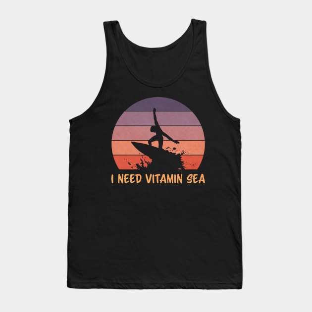 Vitamin Sea Surfing Pun | Funny Surf Tank Top by shirtonaut